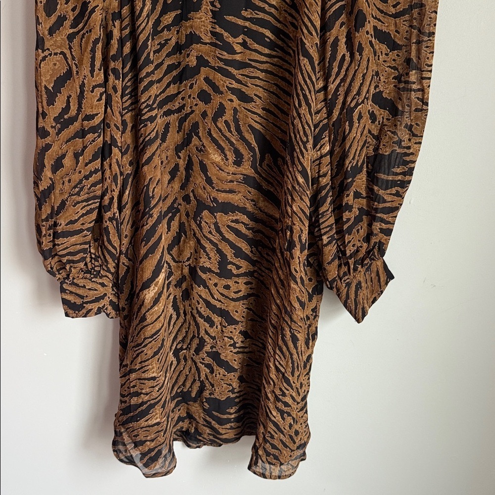 GANNI PRINTED GEORGETTE DRESS TIGER - Picture 6 of 15
